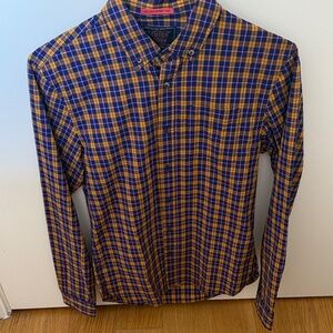 Men’s Scotch & Soda Men's Checkered Shirt - Blue and Yellow